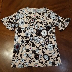 LOFT ruffle sleeve top sz MP